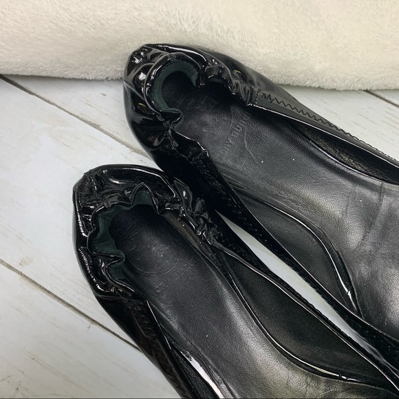 Tory Burch Reva Logo Black Patent Ballet Flats - Picture 8 of 16
